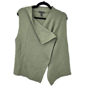 Oska Virgin Wool Waistcoat Vestigan Vest Cardigan Snap Assymetric Green Size 1